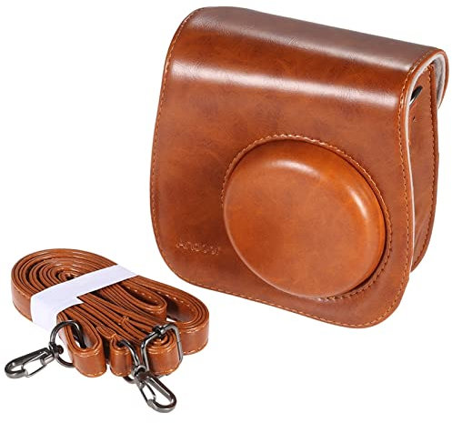 SVKVBNLNGK Vintage PU Camera Bag Camera Protective Case Bag Protective Case With Camera Strap Fit For Fujifilm Fit For Instax Mini 90 Fit For Instant Film Camera bag(Brown 2)