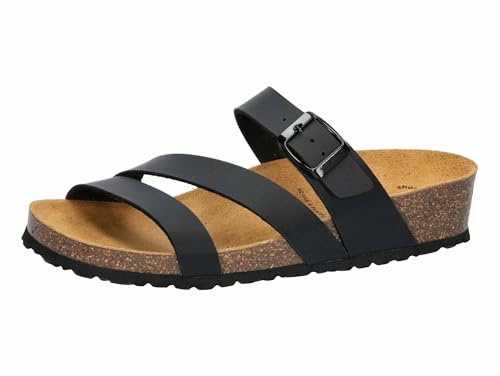 Lico Damen Natural Glitter Hausschuhe, Dunkelschwarz, 40 EU