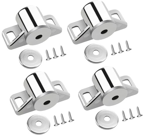 Alriedy Türmagnet Magnetverschluss Für Türen 4-TLg Starke Magnetschnäpper Schrank Schranktür Magnetverschlüsse Möbelmagnet Für Cabinet Cupboard Tür