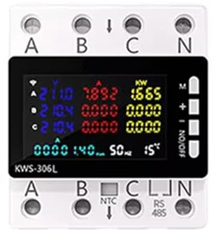 für Energiezähler zur dreiphasigen Leistungsüberwachung AC 85 290V mit LCD-Display und zuverlässigem Schalter (KWS-306L)