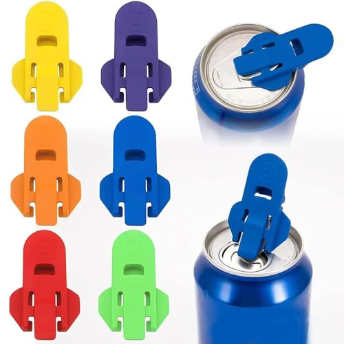 Dosenöffner,6 Stück Flaschenöffner,Getränkedosen Verschluss aus Kunststoff Flaschenöffner für senioren Kind für Cola, Bier, Getränke, Limonade,Einfacher Dosenöffner