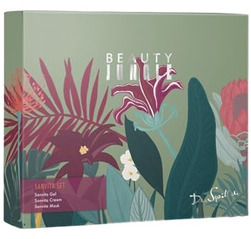 Dr. Spiller Beauty Jungle Sanvita Set – Pflegeset mit Gel, Creme & Maske – Mit grünem Tee, Ginseng & Panthenol – Für empfindliche, gestresste Haut – Pflegend & ausgleichend