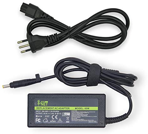Alimentatore Caricabatteria per HP Compaq 500 510 520 530 550 610 615 620 6720s 6820s, Pavilion dv1000 dv2000 dv2500 dv4000 dv6500 dv6700 Presario A900 C300 C500 [18.5V 3.5A 65W - 4,8 * 1,7mm]