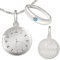 Clever Schmuck Set mit Gravur: Silberner Taufring schlicht hellblau und Anhänger-Uhr, sowie Kette STERLING SILBER 925 mit Etui