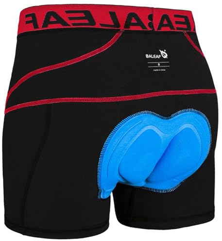 baleaf Fahrradhose Herren Radunterhose Gepolstert Radlerhose Gepolstert Fahrrad Unterhosen Radhose Kurz Radlerunterhose Fahrradbekleidung Rot 3XL