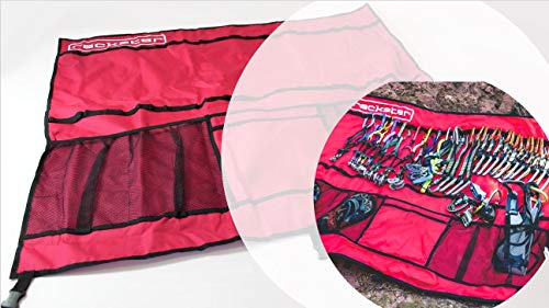 rackster Klettertasche I Rot I wasserabweisender Organizer für Kletterequipment I Robuste Tasche für komplette Kletterausrüstung I Ordnung + Übersicht für das gesamtes Kletterzubehör