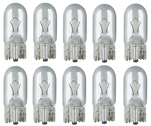24 Volt - 10 Stück - W5W - T10 - W2,1x9,5d - 5Watt - Nfz LKW Beleuchtung - Glühlampe, Glassockellampe, Glühbirne, Soffitte, Lampen E-Prüfzeichen [STVZO zugelassen] - Hallenwerk