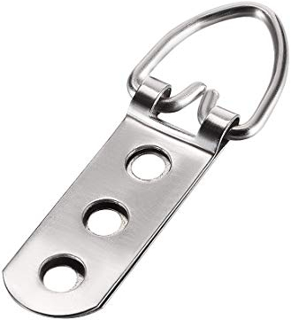sourcing map 10 Stk. D Ring Aufhänger Satz für Bild Aufhängen Silberton 64mm x 22mm