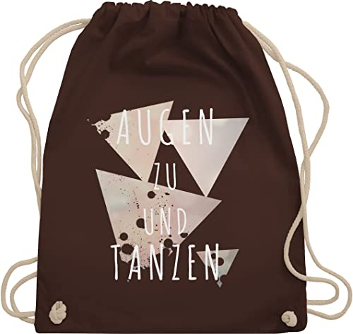 Turnbeutel Rucksack - Festival & Konzert - Augen zu und tanzen Techno Geschenk - Unisize - Braun - tasche stoffturnbeutel festival+beutel stoff beutel+für+festival sportbeutel festival+rucksack