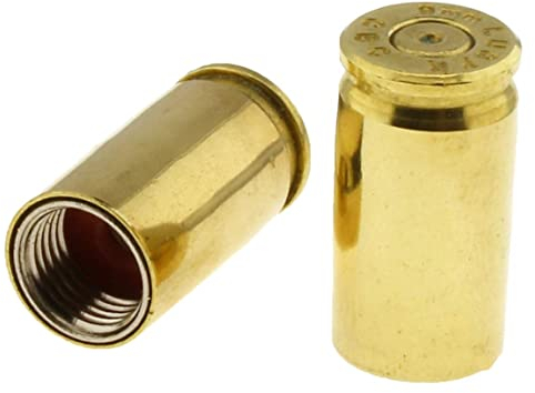 Screws4Bikes | 2X Ventilkappen Patronenhülse 9mm | Messing | universal für Auto, Motorrad, Moped, LKW