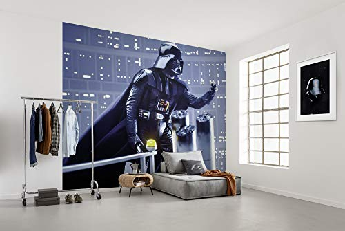 Komar Vlies Fototapete Star Wars Classic Vader Join the Dark Side | Größe: 300 x 250 cm (Breite x Höhe), Bahnbreite 50 cm | Tapete, Wandbild, Dekoration, Kinderzimmer | DX6-071, blau, schwarz