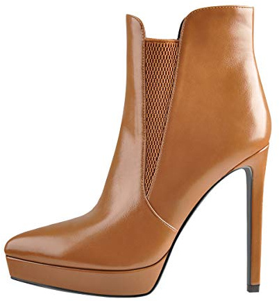 Only maker Damen Chelsea Boots Halbstiefel Plateau Stiefeletten Absatzstiefel