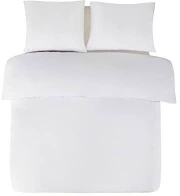 QZY Bettwäsche 200x200 cm Super Weiche 100% gebürstetes Mikrofaser mit Einer Qualität von 110 g/m²,2 Kopfkissenbezug 80x80 cm Creme Weiß