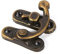 Antique Latch Hasp, 12X Regalo di gioielli decorativi Vino Scatola di legno Antique Right Latch Hook Hasp con 48 viti, chiusura scatola legno, Serratura Antica(gancio sinistro in bronzo)