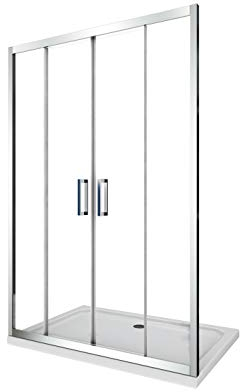 Glasduschtür 6mm mit zentraler Öffnung mit 4 Türen zum Einbau in Nischen Höhe 190 cm (173-178)