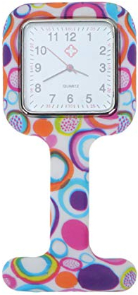 iplusmile Taschenuhr Silikon Bunt Armbanduhr Analogue Quarzuhr Ansteckuhr Krankenschwesternuhr Pflege FOB- Uhr für Doktor Pfleger Abschluss
