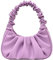 holygloomy Borsa a mano da donna, elegante a pieghe in pelle PU, borsa a tracolla in pelle, tinta unita, alla moda, viola.