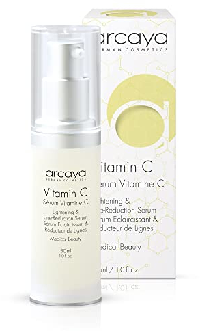 arcaya Vitamin C Serum | Anti-Aging & Lightening Serum | Faltenreduktion und Hautaufhellung | Ebenmäßiger Teint | Collagen Booster | Feuchtigkeitspflege | Pigmentflecken Reduktion