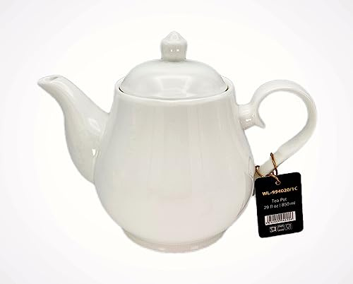 Wilmax WL-994020/1C Porcelain Teapot, White, 850 ml Capacity
