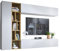 Wohnwand Kodita, Anbauwand, Fernsehschrank, Schrankwand, Mediawand, Wandregal, Schrank, TV-Lowboard (Weiß/Eiche Artisan)