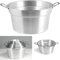 OISE ART STORE Trade Shop - Caldaia Pentolone in Alluminio Pesante con Manici Spazzolata Grigio per Conserve -Diametro 30cm -