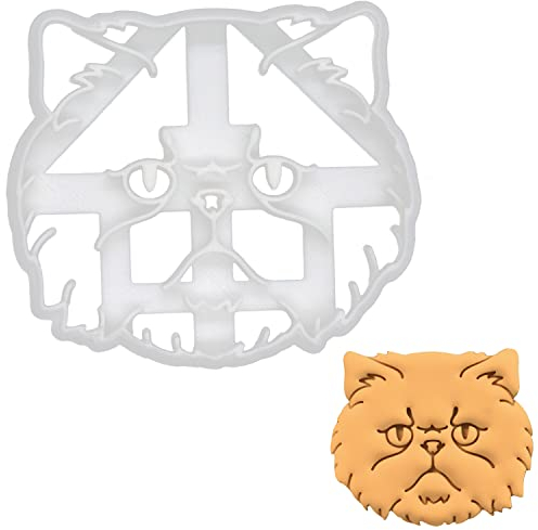 BAKERLOGY Persian Cat Cookie Cutter - Detailed Biscuit Cutter Design for Baking and Crafts, Ideal on Fondant, Dough, Clay