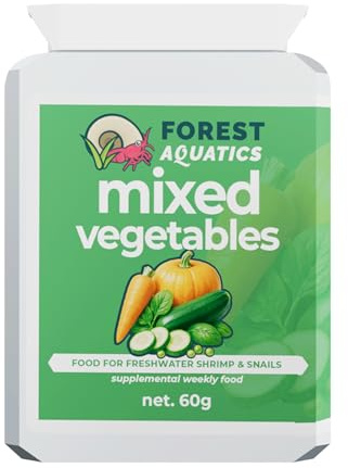 Mixed Dried Vegetables Food for Shrimp Snails Plecos Nerites Ramshorns (60g)