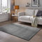 TacaHome Kurzflor Teppich Designer I Flauschiger Flachflor fürs Wohnzimmer, Esszimmer, Schlafzimmer oder Kinderzimmer | 200 x 290 cm Dunkel Grau