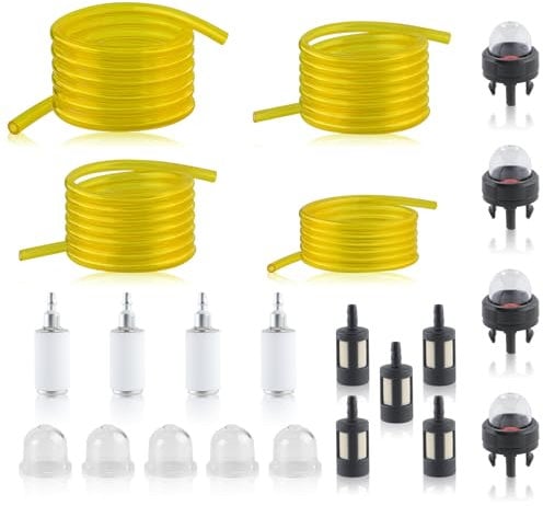 GoaMotors - 4 Sizes 4 Feet Long Gas Hose Tube for Small Engine for Stihl with Pressure Primer Bulb, Craftsman Fuel Filter for Husqvarna String Trimmer for Chainsaw Blower