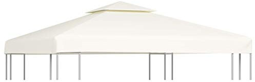 Higsose Pavillon-Ersatzdach 310 g/m² Cremeweiß 3x3 m Wasserdicht Stabil Winterfest Dach für Pavillon Gartenpavillon Abdeckung