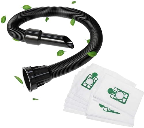 Stretchable 2.5M Hose and 10 Pcs Dust Bags for Henry Hoover Attachment, 32mm Replacement Hoover Hose, Extension Pipe Hose for Henry Hoover, Numatic, Hetty, Wet Dry Shop Vacuums
