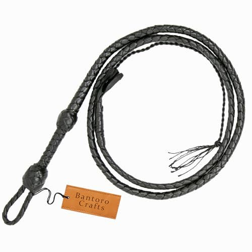 Mini frustino tascabile in pelle, lunghezza 91 cm, colore: marrone, piccole fruste che si spezzano