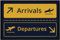 OM3® lustige Fußmatte mit Spruch - Flughafen - Arrivals Departures - Airport Style I - rutschfest & waschbar - 60x40cm -