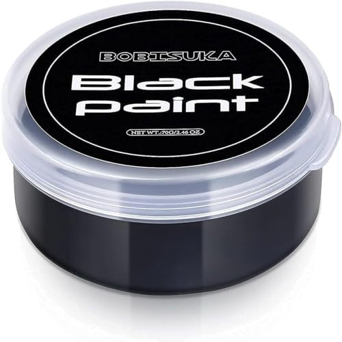 BOBISUKA Pinturas Corporales Negro - Pintura Facial para Maquillaje Teatral, Halloween, Carnaval, Fiesta, No Tóxico Resistente al Agua Larga Duración