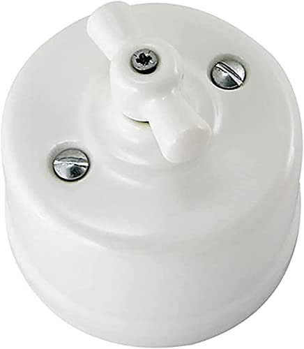 XTVVTODJXT Interruptor codificador Retro rotativo Vintage Porcelana luz Negro Interruptor Salida 220V 10A for decoración del hogar