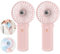 Lepwings Ventilador de Mano Portátil 2 Piezas, Mini ventilador Recargable USB, 3 en 1 Ventilador de Mesa Plegable, 4 Velocidades y 5,5-16 Horas de Trabajo,para Viajes, Oficina, Hogar y Exterior-Rosa