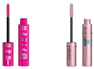 Bundle of Maybelline New York Schwarze Lash Sensational Firework Mascara, Very Black, 10 ml + Maybelline New York Wasserfeste, Lash Sensational Sky High Mascara, Black Waterproof, 6 ml