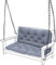 Gardenista Garten 2 Sitzer Getuftet Gartenschaukel Kissen mit Rückenkissen | Hollywoodschaukel Auflage 100x98x8 cm | Bequeme Bankauflage mit Rückenlehne | Swing Cushion with Ties (Dunkelgrau)