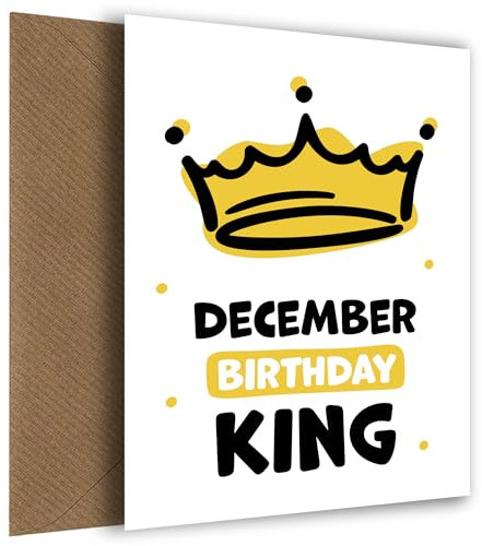 Hey Chimp Humorvolle Geburtstagskarte für Männer – Dezember Geburtstagskönig – perfekte Idee für Schwiegerbruder, Freund, Opa, Onkel, Freund, Vater, Ehemann