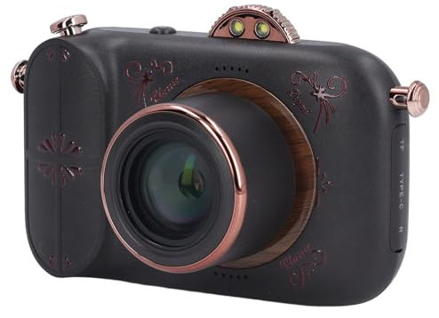 Fotocamera Digitale 5K, Fotocamera Vlog Vintage da 96 MP con Zoom Digitale 50X, Luce di Riempimento LED, Filtri Colorati, Scatto Temporizzato, Anti-vibrazione, Scheda di Memoria