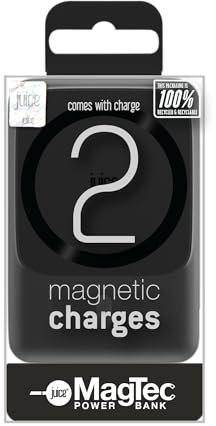Juice ECO Magnetic Power Bank 5000mAh – MagSafe Portable Charger Fast Charging Battery Pack for iPhone 16, 15, 14, 13, 12 Series, Samsung, USB-C Devices – Small Travel Charging Bank – Black