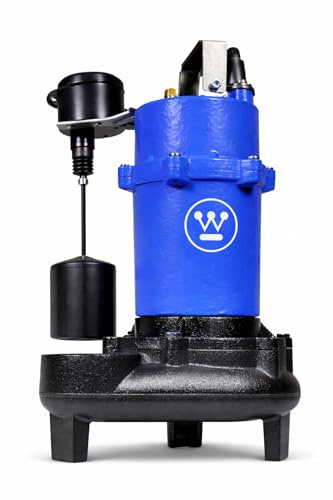 Westinghouse 1/2 HP Sewage Pump – 6,500 GPH Submersible Ejector Pump for Basement, Septic & Effluent Systems, 2 Discharge, Vertical Float