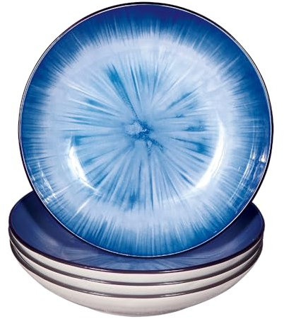 AWHOME Platos llanos (8 pulgadas (azul degradado))