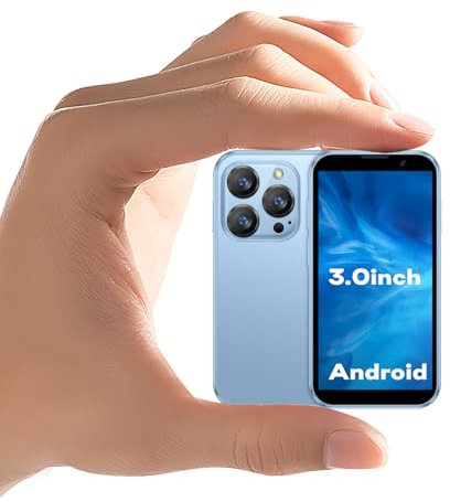 ZOKOE 3G Pequeño Teléfono de Respaldo Kids Smartphone Android 9.0, Pantalla de 3.0 Pulgadas, 2 GB RAM 16 GB ROM, 5MP, Batería de 900 mAh, Reconocimiento Facial (XS18-azul)