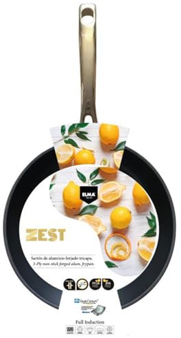 Elma Sartén Aluminio Forjado ZEST | con Mango de Acero, Revestimiento Antiadherente Tricapa Quantanium, Full Induction, para Todo Tipo de Fuegos, 28 cm