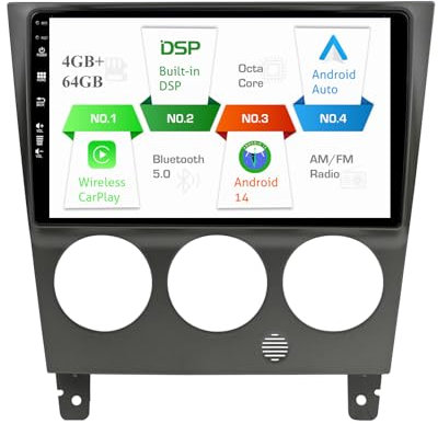 MISONDA Android 14 Doppel DIN Autoradio Für Subaru Impreza GD GG 2002-2007 GPS Navigation| Rückfahrkamera+MIC | 9 Zoll IPS | 4G+64G | Unterstützt DAB/WiFi/BT5.0/MirrorLink/SWC/FM/AUX/Carplay/DSP