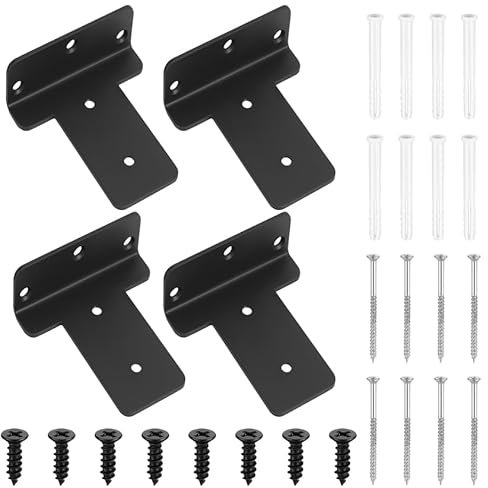 Regalhalterung, L Regalwinkel, Regalträger, Schwerlastwinkel, Metall Unsichtbare Regalhalterungen, Schwimmende Wandregal Halterung, Regal Wandhalterung Regalbrett Tablarträger (100mm/4PCS)