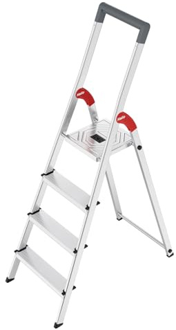 Hailo L51 StandardLine Sicherheits-Stehleiter bis 150 kg, Silber
