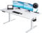 COMHOMA Höhenverstellbarer Schreibtisch 160x70 cm mit USB-Buchse und Haken, Elektrisch Verstellbarer Computertisch, Steh-Sitztisch Stehpult Stehschreibtisch Weiß