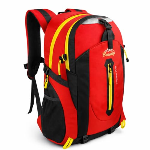 OcioDual Wanderrucksack 30L Rot, Travelite Rucksack, Arbeitsrucksack Herren, Wanderrucksack Herren, Rucksack Wasserdicht, Reiserucksack, Camping, Survival und Outdoor-Sport